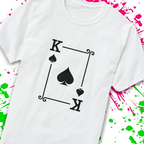 Matching King Spades Suit Playing Cards Modern T_Shirt