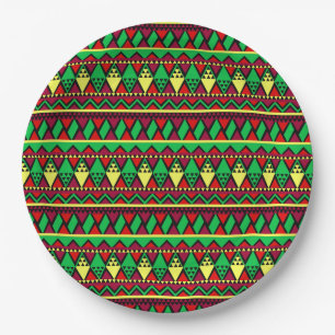 Matching Kwanzaa Yellow Red Black Green 9" Paper Plates