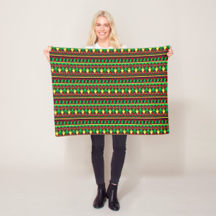 Matching Kwanzaa Yellow Red Black Green Small Fleece Blanket