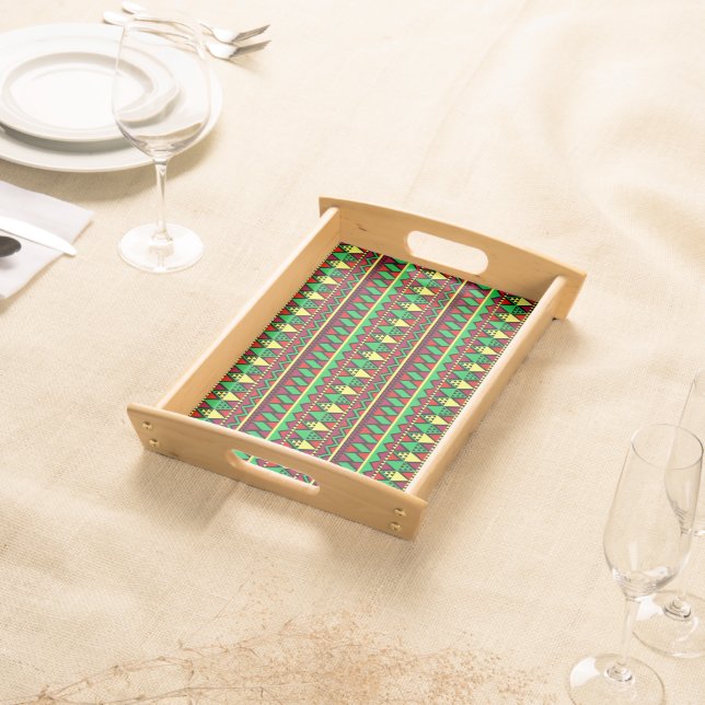 Matching Kwanzaa Yellow Red Black Green Small Serving Tray (Front)