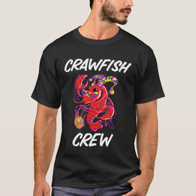 Matching Mardi Gras  for Crawfish Boil Crew Crawda T-Shirt (Front)