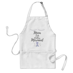 Matching Mermaid Birthday Mermom Mom of Mermaid Adult Apron