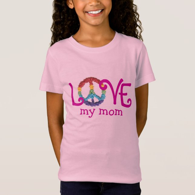 Matching Mom and Daughter Clothes - Peace & Love T T-Shirt (Front)