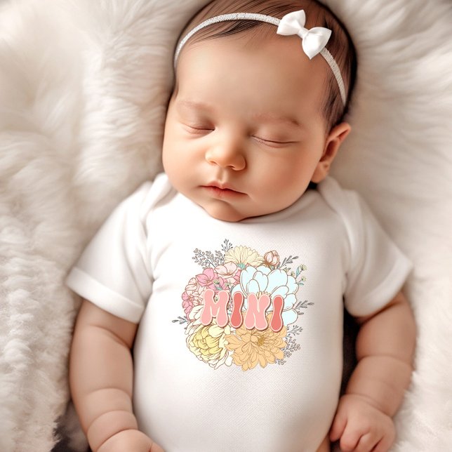 Matching Mommy and me Mini Retro Flowers Baby Bodysuit (Matching Mommy and me Mini Retro Flowers Baby Bodysuit)