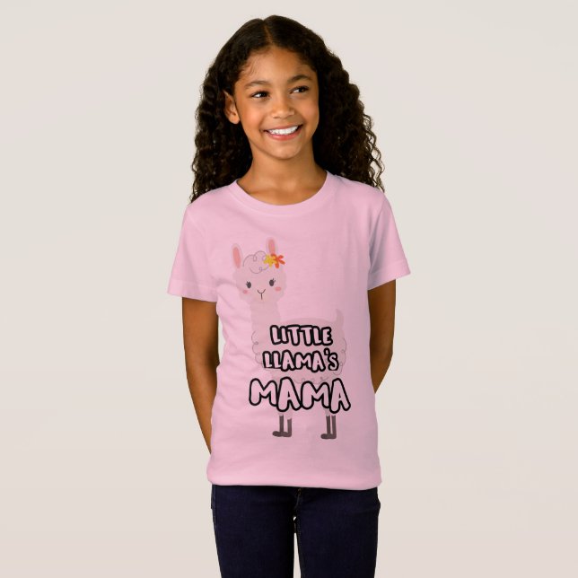 Matching Mother Daughter Little Llamas Mama T-Shirt (Front Full)