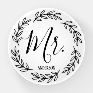 Matching Mr. Monogram Wreath Paperweight