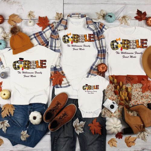 Matching Name Thanksgiving Couple Turkey Gobble B Baby Bodysuit