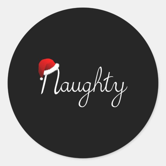 Matching Naughty &amp; Nice Naughty List Christmas Classic Round Sticker (Front)