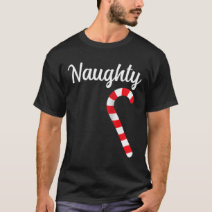Matching Naughty And Nice Couples Christmas Pajama T-Shirt