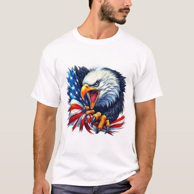 Matching Patriotic Eagle T-Shirts – Bold American  (Front)