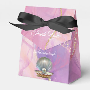 Matching pink Gold & Marble Favor Boxes