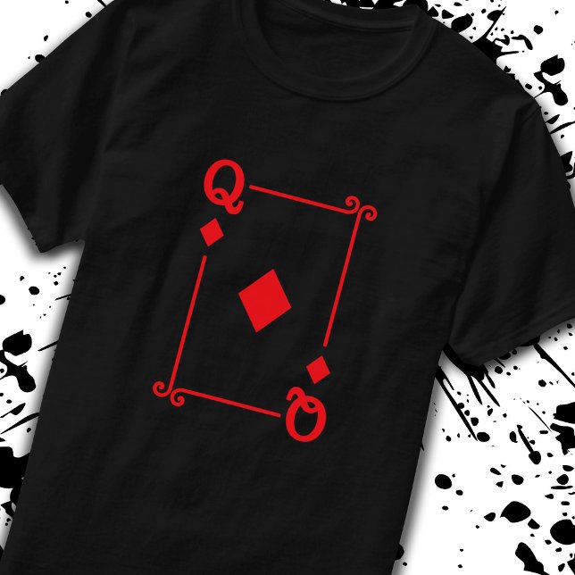 Matching Queen Diamonds Suit Playing Cards Modern T-Shirt (Creator Uploaded)