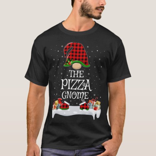 Matching Red Buffalo Plaid The Pizza Gnome Christm T_Shirt