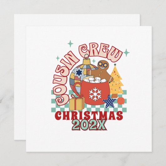 Matching retro cousin crew Christmas kids (Front/Back)