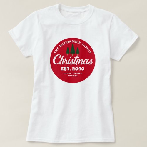 Matching Retro Vintage Christmas Family Name T_Shirt