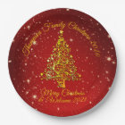 Matching Set Christmas Red Gold Tree Stars Name 7"