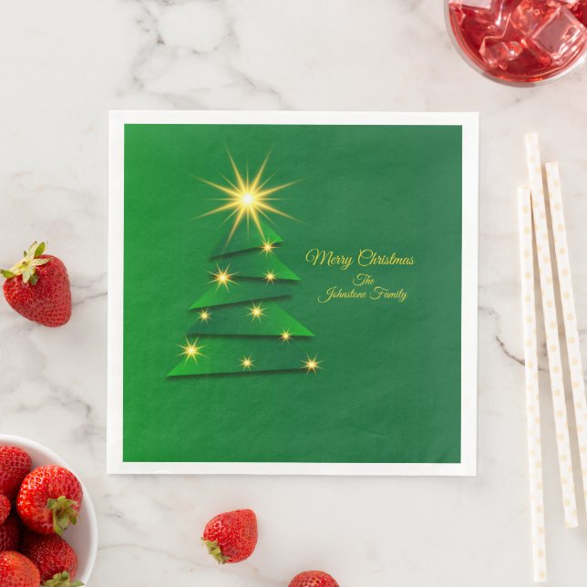 Matching Set Green Tree Change Name Dinner Paper Dinner Napkins (Insitu)