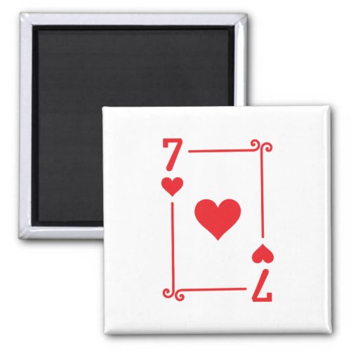 Matching Seven Hearts Suit Playing Cards Modern 7 Magnet