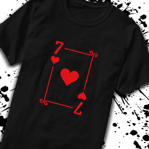 Matching Seven Hearts Suit Playing Cards Modern 7 T-Shirt