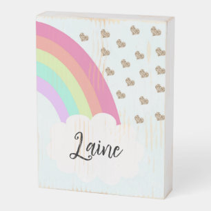 Matching Sister Rainbows Right Arch Poster Wooden Box Sign