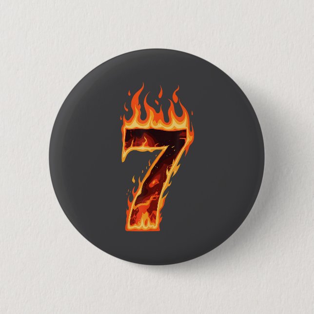 Matching Six Seven Flaming Ice Funny Meme 67 Coupl Button (Front)