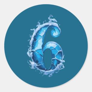 Matching Six Seven Flaming Ice Funny Meme 67 Coupl Classic Round Sticker