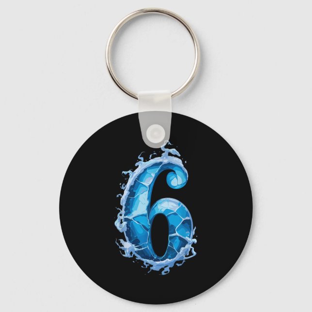 Matching Six Seven Flaming Ice Funny Meme 67 Coupl Keychain (Front)