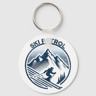 Matching ski patrol ski resort winter skiing keychain