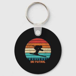 Matching Ski Patrol Ski Resort Winter Skiing Sunse Keychain