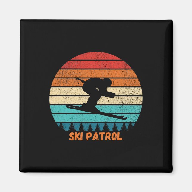 Matching Ski Patrol Ski Resort Winter Skiing Sunse Magnet (Front)