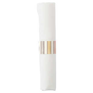 Matching, Subdued Pink, Yellow and Blue Stripes Napkin Bands