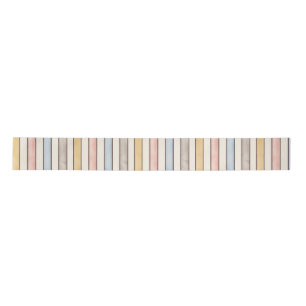 Matching, Subdued Pink, Yellow and Blue Stripes  Satin Ribbon