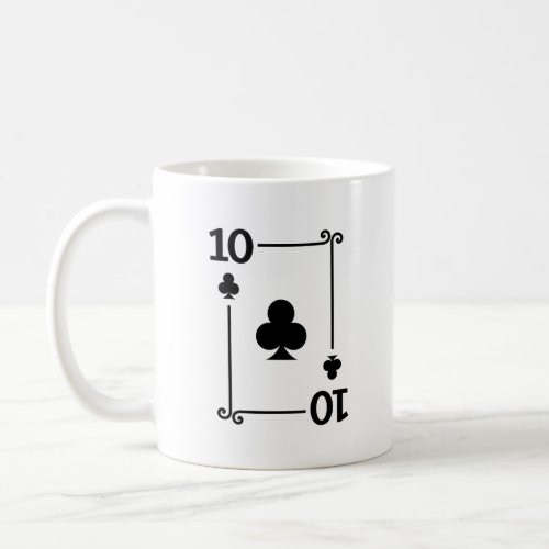 Matching Ten Clubs Suit Playing Cards Modern 10 Coffee Mug