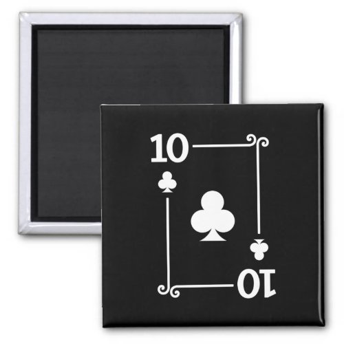 Matching Ten Clubs Suit Playing Cards Modern 10 Magnet
