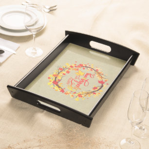 Matching Thanksgiving Autumn Leaf Tones Serving Tray