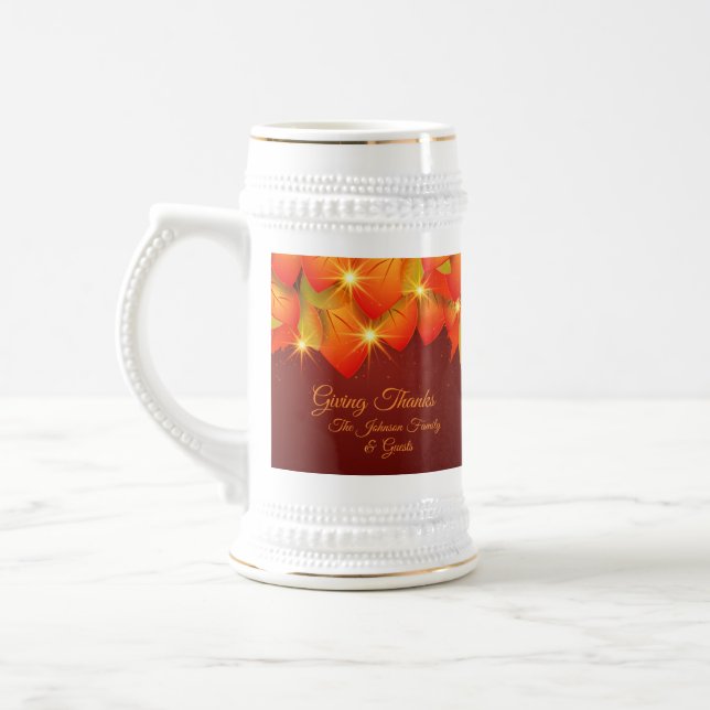 Matching Thanksgiving Orange Leaf Name Year Beer S Stein (Left)