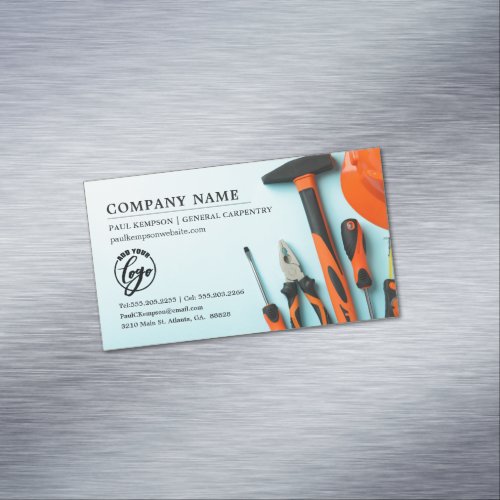 Matching Toolset  Handyman Construction Themed Business Card Magnet