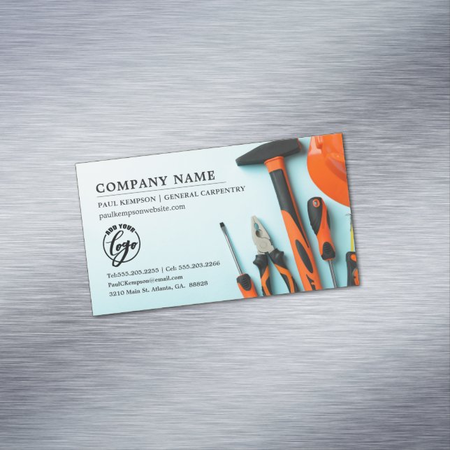 Matching Toolset | Handyman Construction Themed Business Card Magnet (In Situ)