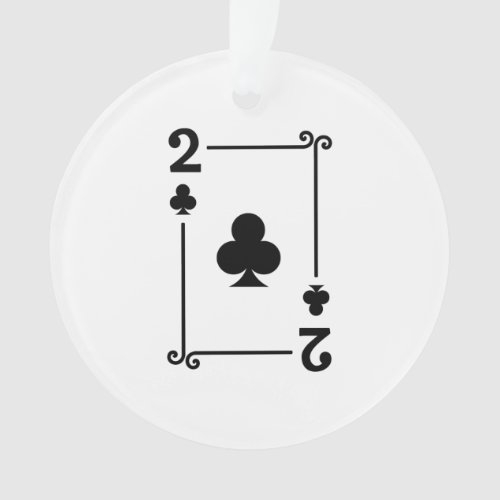 Matching Two Clubs Suit Playing Cards Modern 2 Ornament
