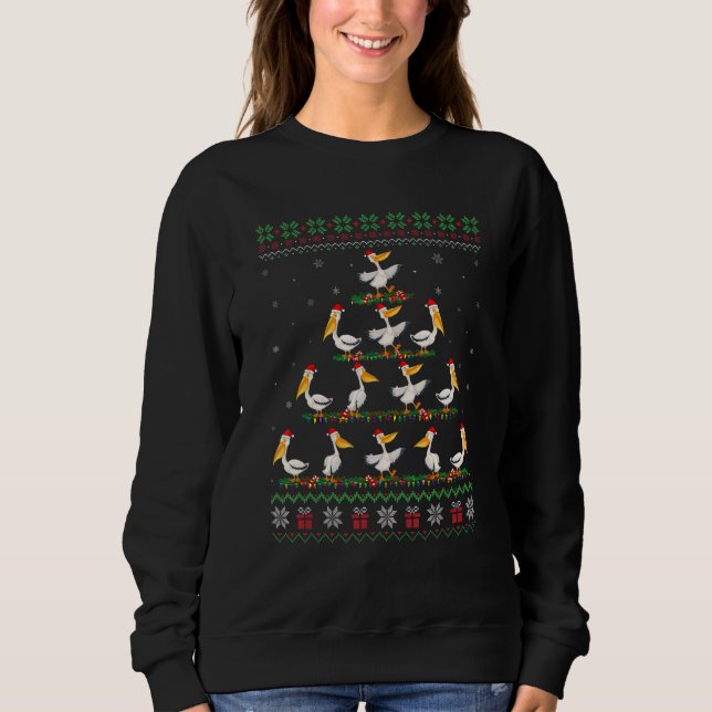 Matching Ugly Christmas Ornament Decor Pelican Bir Sweatshirt (Front)