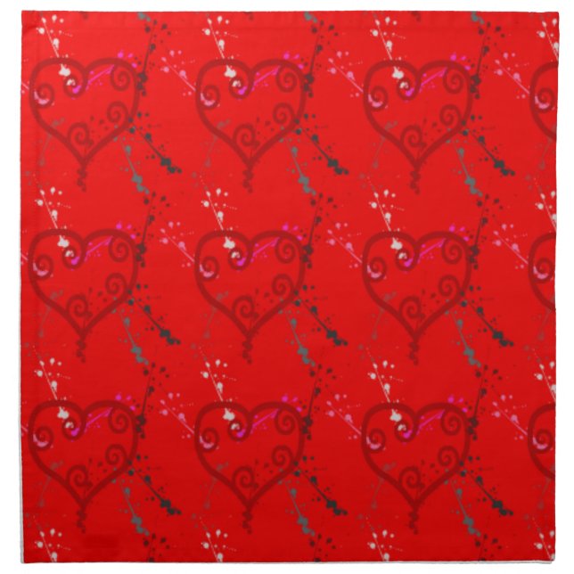 Matching Valentine's Day Napkin Sets - Red Hearts (Front)