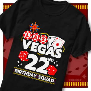 Matching Vegas 22nd Birthday Squad Casino Party T-Shirt
