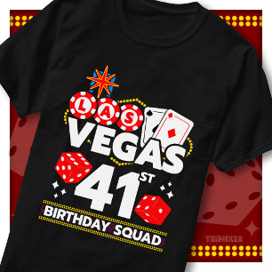 Matching Vegas 41st Birthday Squad Casino Party T-Shirt