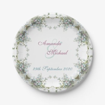 Matching Wedding Set Forget Me Nots Paper Plates by Past_Impressions at Zazzle