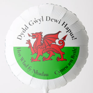 Matching Welsh Dragon St David's Day Large Balloon