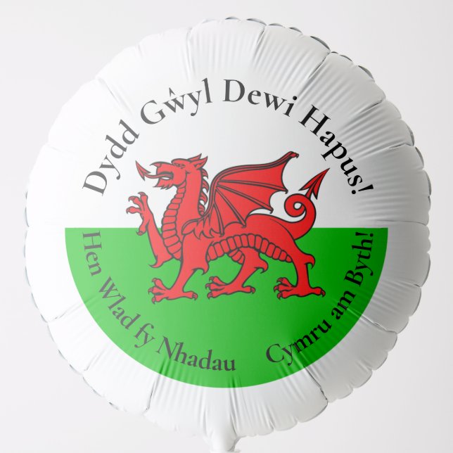 Matching Welsh Dragon St David's Day Large Balloon (Front)
