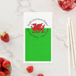 Matching Welsh Dragon St David's Day Paper Guest Towels