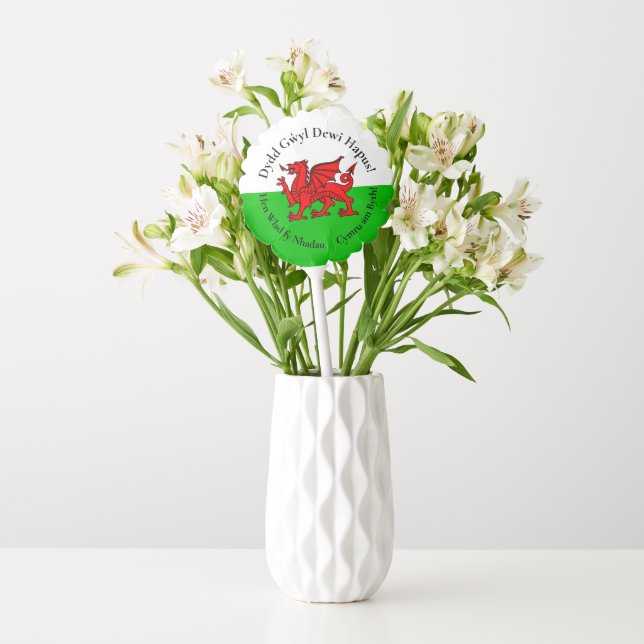 Matching Welsh Dragon St David's Day Small Balloon (Vase)
