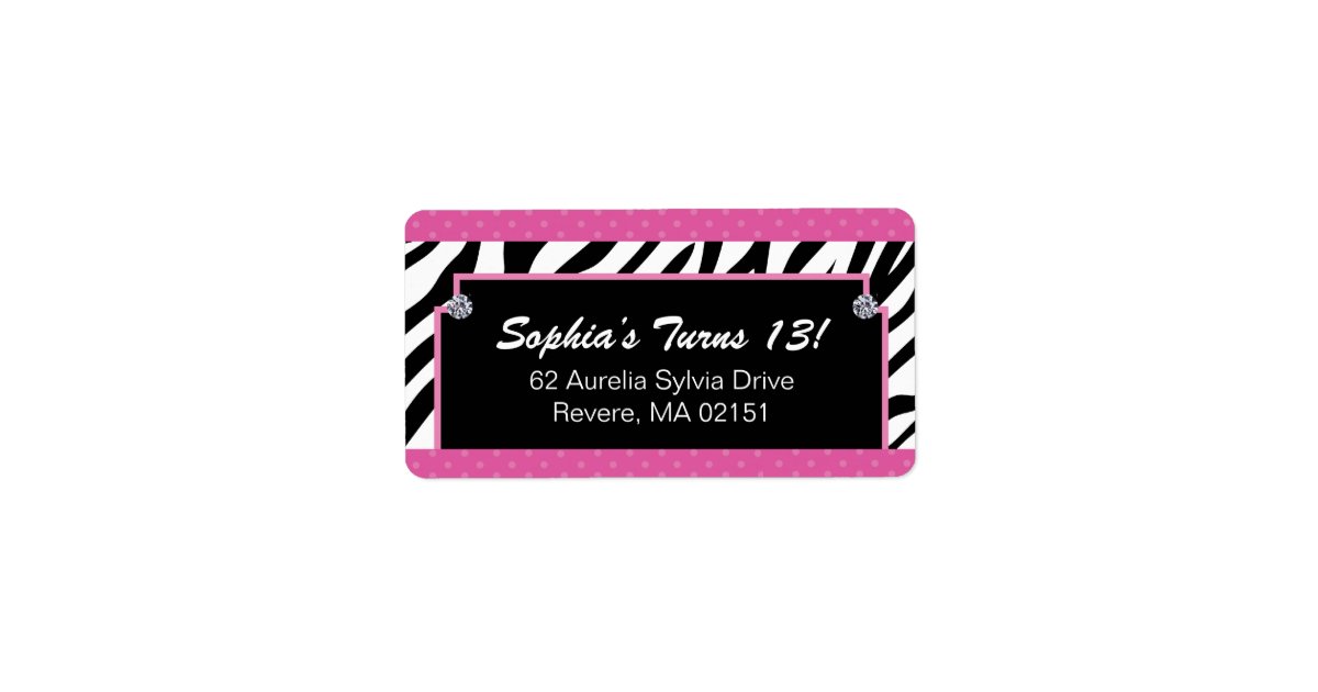 Matching Zebra Print Labels Zazzle