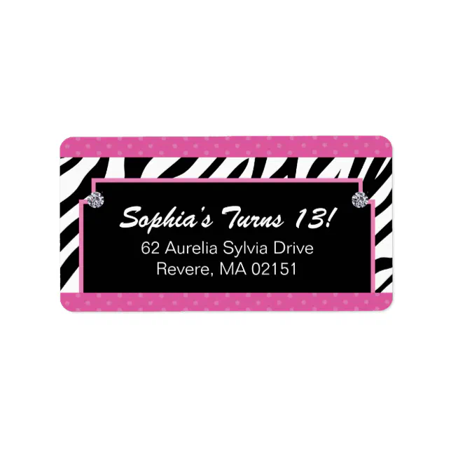 Matching Zebra Print Labels Zazzle